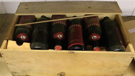 12 x bottles of Saint Julien 1969, bottled by Amand Chaperon et Fils, in original wooden box.